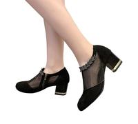 Zymoplas 1 par de zapatos de verano para mujer, sandalias transpirables de tacón bajo, calzado de Color sólido, accesorios de regalo para novias, oficial, pez negro, Tamaño 37