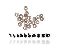 Zymoplas 100 Piezas de simulación de Globos oculares, muñeco de Peluche, Bolas de Ojos, Piezas de Repuesto Decorativas para Vacaciones, Suministros para el hogar, Color Aleatorio , 10 mm