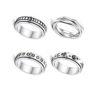 Zymoplas 4 unids/set adultos parejas anillo boda compromiso banquete anillos de moda Kit surtido joyería de decoración de mano, Tamaño 10