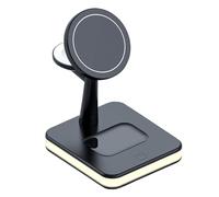 Zymoplas Base de Carga inalámbrica para teléfono móvil 3 en 1 con estación de Carga multipuerto de mesita de Noche USB Tipo C Auriculares domésticos, Negro
