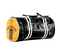 Zymoplas Bolsa de entrenamiento de baloncesto con impresión PU, bolsa equipaje viaje para hombre, resistente, gran capacidad, para atletas, cómoda, PVC, Negro con amarillo