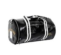 Zymoplas Bolsa de entrenamiento de baloncesto con impresión PU, bolsa equipaje viaje para hombre, resistente, gran capacidad, para atletas, cómoda, PVC, Todo negro