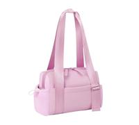 Zymoplas Bolsa de fitness con bonitos colores y bucles de cuerda para almacenamiento de artículos pequeños, bolsa de poliéster para deportes, bolsa de viaje, bolso de mano, rosa