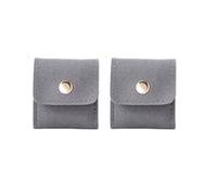 Zymoplas Bolsa de Viaje de 2 Piezas, Bolsa Enrollable con Hebilla, Almacenamiento Joyas Gran Capacidad, sin enredos, para Guardar aretes, Anillos, Gris, 4.6 x 5 cm
