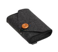 Zymoplas Bolsa organizadora de Cables de Viaje Que Ahorra Espacio para la gestión ordenada Cables, Bolsas Almacenamiento para batería Externa Fieltro, fáciles Viajar, Gris Oscuro