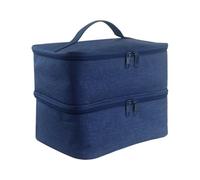 Zymoplas Bolsa organizadora de Esmalte de uñas de Doble Capa, Bien organizada y fácil de Llevar, Bolsa de Estuche de Transporte de Esmalte de uñas de Nailon Duradera, Azul Oscuro