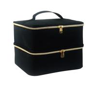 Zymoplas Bolsa organizadora de Esmalte de uñas de Doble Capa, Bien organizada y fácil de Llevar, Bolsa de Estuche de Transporte de Esmalte de uñas de Nailon Duradera, Negro