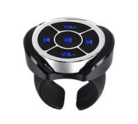 Zymoplas Botón Multimedia inalámbrico de Mano Control Remoto Cierre a presión conectar teléfono o Tableta a través de Bluetooth sin, Plata con Soporte
