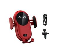 Zymoplas Cargador de teléfono inalámbrico para Coche, estación de Carga Interior, Soporte de Salida de Aire, Soporte de Carga Inteligente portátil para automóvil, Rojo, Regular