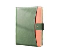 Zymoplas Clip para tablero de archivos con calculadora, Clip de ventas cuero primera calidad, no se deforma fácilmente incluso después una carpeta A4 plegable 180 grados, verde