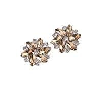 Zymoplas Clips Elegantes para Zapatos con Diamantes de imitación, joyería, Hebilla de Zapato de Cristal, Vestido de Novia, Ropa con Diamantes, Flor, Marrón, 1 par