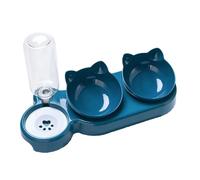Zymoplas Cuenco de Comida para Gatos antiderrames con Estructura Especial de Salida Agua, Cuenco para Beber automático, plástico para Comida para Perros, Suministros para Mascotas, Azul Oscuro