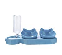 Zymoplas Cuenco de Comida para Gatos antiderrames con Estructura Especial de Salida Agua, Cuenco para Beber automático, plástico para Comida para Perros, Suministros para Mascotas, Azul