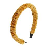 Zymoplas Diadema de moda coreana, diadema hecha a mano de ala ancha, vestido de de cara, herramienta de estilismo para niña envuelta, niños y adultos, Amarillo