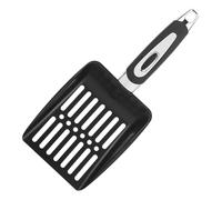 Zymoplas Espaciado del tamiz de la Cuchara de Metal con Mango sólido para Arena Limpia. No se Debe agitar la Cuchara, ya Que el tamiz Permite Pasar Arena Limpia, Negro