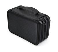 Zymoplas Estuche Bonito de Gran Capacidad, Cajas con Capas, Material de Arte, Elegante Estuche para bolígrafos, práctico para lápices, Material Escolar Bonito para Arte, Negro