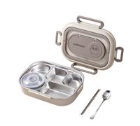 Zymoplas Fiambrera de acero inoxidable aislada con cuchara y palillos, recipiente hermético con compartimentos, Café con leche 1500ml