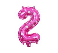 Zymoplas Globos fáciles de frustrar para decoraciones de números letras del alfabeto, globos aluminio flexibles y prácticos con números letras del alfabeto, Rosa, 2, 16 pulgadas