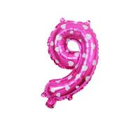 Zymoplas Globos fáciles de frustrar para decoraciones de números letras del alfabeto, globos aluminio flexibles y prácticos con números letras del alfabeto, Rosa, 9, 16 pulgadas