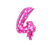 Zymoplas Globos fáciles de frustrar para decoraciones de números letras del alfabeto, globos aluminio flexibles y prácticos con números letras del alfabeto, Rosa, 4, 16 pulgadas