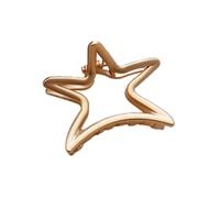 Zymoplas Horquillas para el cabello para mujer, pinza de Metal con estrella de cinco puntas, abrazaderas geométricas para el cabello, tocado para niñas, accesorio para fiesta hueco, Oro Mate