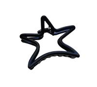 Zymoplas Horquillas para el cabello para mujer, pinza de Metal con estrella de cinco puntas, abrazaderas geométricas para el cabello, tocado para niñas, accesorio para fiesta hueco, Negro esmerilado