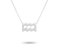 Zymoplas Ins doce signos del zodiaco collar del zodiaco Ins joyería creativa cadena encanto DIY personalidad colgante accesorio de moda, Acuario Plata