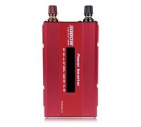 Zymoplas Inversor de coche de onda sinusoidal DC 12V a AC 220V pantalla ventilador incorporado automóvil al aire libre Camping convertidor emergencia, rojo