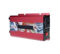 Zymoplas Inversor de onda sinusoidal Solar DC 12V a AC 220V 3000W Ventilador incorporado Vehículo Camping al aire libre Adaptador convertidor de viaje, rojo