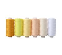 Zymoplas Kit de hilos de coser de bobinas de suministros de costura esenciales en varios colores y varios colores se pueden seleccionar libremente, Color claro 6 colores