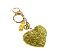 Zymoplas Llavero Duradero y Elegante para Personas a la Moda, Llavero con Colgante en Forma de corazón de Metal, llaveros con Forma de corazón, Limon Amarillo