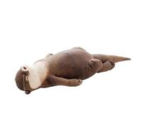 Zymoplas Manténgase organizado con estilo Estuche para lápices con forma de nutria para una solución linda y funcional Bolsa de almacenamiento con forma nutria poliéster