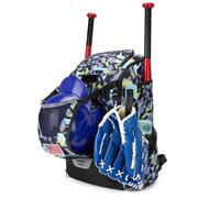 Zymoplas Mochila de béisbol, Bolsa organizadora y Equipo de béisbol con Tela Oxford, Bolsa softbol Rosa, Mochila poliéster, Azul Gris