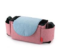 Zymoplas Organizador Universal para cochecitos de bebé, bolsa plegable, silla de paseo portátil, portavasos impermeable, tela Oxford, Rojo