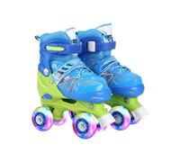 Zymoplas Patines de Ruedas para niñas de 8 a 12 años, Patines Ruedas Ajustables y Seguros para niñas 6 a 12 años, Azul, Estilo Brillo