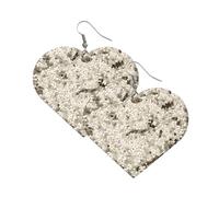 Zymoplas Pendientes en forma de corazón estilo elegante brillo oreja gota joyería exagerada elementos de cuero Artificial pendiente para mujer banquete, Oro