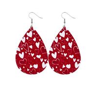 Zymoplas Pendientes Gota de agua de cuero Cuelga la oreja Día de San Valentín Adornos para pendientes en forma de corazón Regalo Accesorios para banquetes, Tipo 2