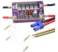 Zymoplas Placa de control, soldadora por puntos ajustable, tubo termorretráctil de 99 engranajes, 0,05-0,3 mm, kit de bolígrafo, accesorios de equipo de máquina de soldadura, con carcasa