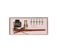 Zymoplas Pluma de caligrafía Vintage, bolígrafos de inmersión, juego de puntas de tinta de escritura clásica, pluma estilográfica artesanal portátil, regalos de cumpleaños