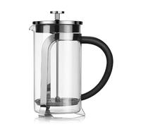 Zymoplas Prensa francesa de acero inoxidable Método de extracción a fuego lento para café puro Sabor aromático Vidrio borosilicato calidad, 350 ml