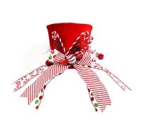 Zymoplas Sombrero Triple para Blanco para Copa de árbol, Adorno Festivo, decoración Festiva, Sombrero para Copa de árbol Navidad, Lazo bastón Caramelo Plegable