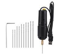 Zymoplas Taladro para hacer joyas, grabador USB de mano, pluma de grabado perforación, brocas para artesano, herramientas manuales portátiles Para madera DIY con llave
