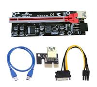 Zymoplas Tarjeta extensora PCI-E 1x a 6X USB 3,0, minimódulo de Ordenador, Cable Adaptador electrónico, Accesorios de luz LED, Cable Azul con Ranura roja