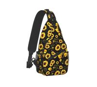 Zymoplas Tela para hombre transpirable y cómodo bolso de hombro poliéster Changchun flor bandolera bolso de viaje en el pecho, estilo margarita