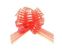Zymoplas Tire de la cinta de lazos para envolver regalos Cestas de regalos florales festivos Regalo de Navidad multifuncional para celebración, Rojo