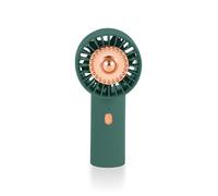 Zymoplas Ventilador de plástico ajustable portátil de mano 500 mAh 5 V ventiladores interior sala de reuniones biblioteca equipo de refrigeración con luz nocturna, Verde