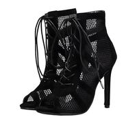Zymoplas Zapatos de Baile duraderos para Mujer, Sandalias Flexibles Elegantes y cómodas para Mujer, Sandalias de tacón, Botas de tacón Alto, asequibles, Negro, Treinta y Seis