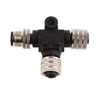 Zymothrix Conector en T para NMEA 2000, Conector en T Impermeable IP67 de 5 Pines con Rosca M12, Conector en T de Red multipuerto para electrónica Marina Lowrance, Simrad y, Carcasa de ABS