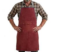 Zymuegist Delantal de trabajo de soldadura de cuero, resistente al calor y al fuego, con hebilla rápida, tamaño 34.3 x 23.2 pulgadas, marrón, 1 Pack Of