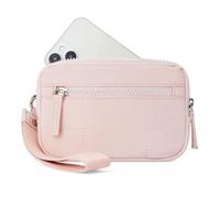 ZYNCUE Bolsa de almacenamiento para mini cartera cuadrada plisada con ventana de PVC transparente, poliéster impermeable, ligera 0,09 kg, organizador multiranura para tarjetas y dinero en efectivo